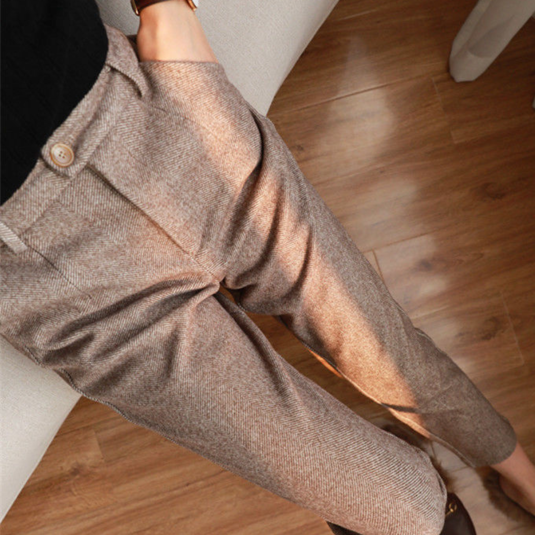 Levoire | Pantalon Femme En Coton Et Lin Khaki