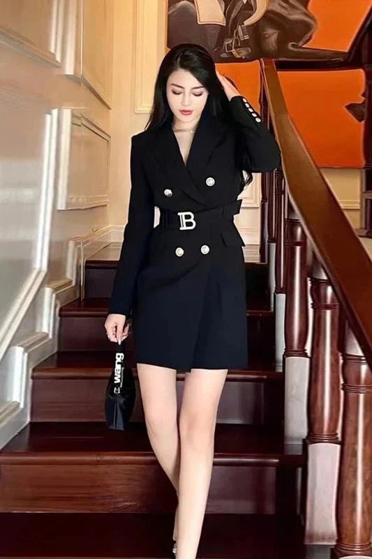 Levoire | Robe Blazer Bureau Classique avec Ceinture