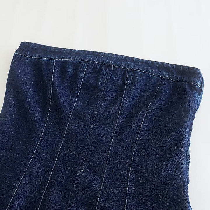 Levoire | Belle Robe En Jean Sans Découpe Et Fermeture Éclair Sur Le Côté
