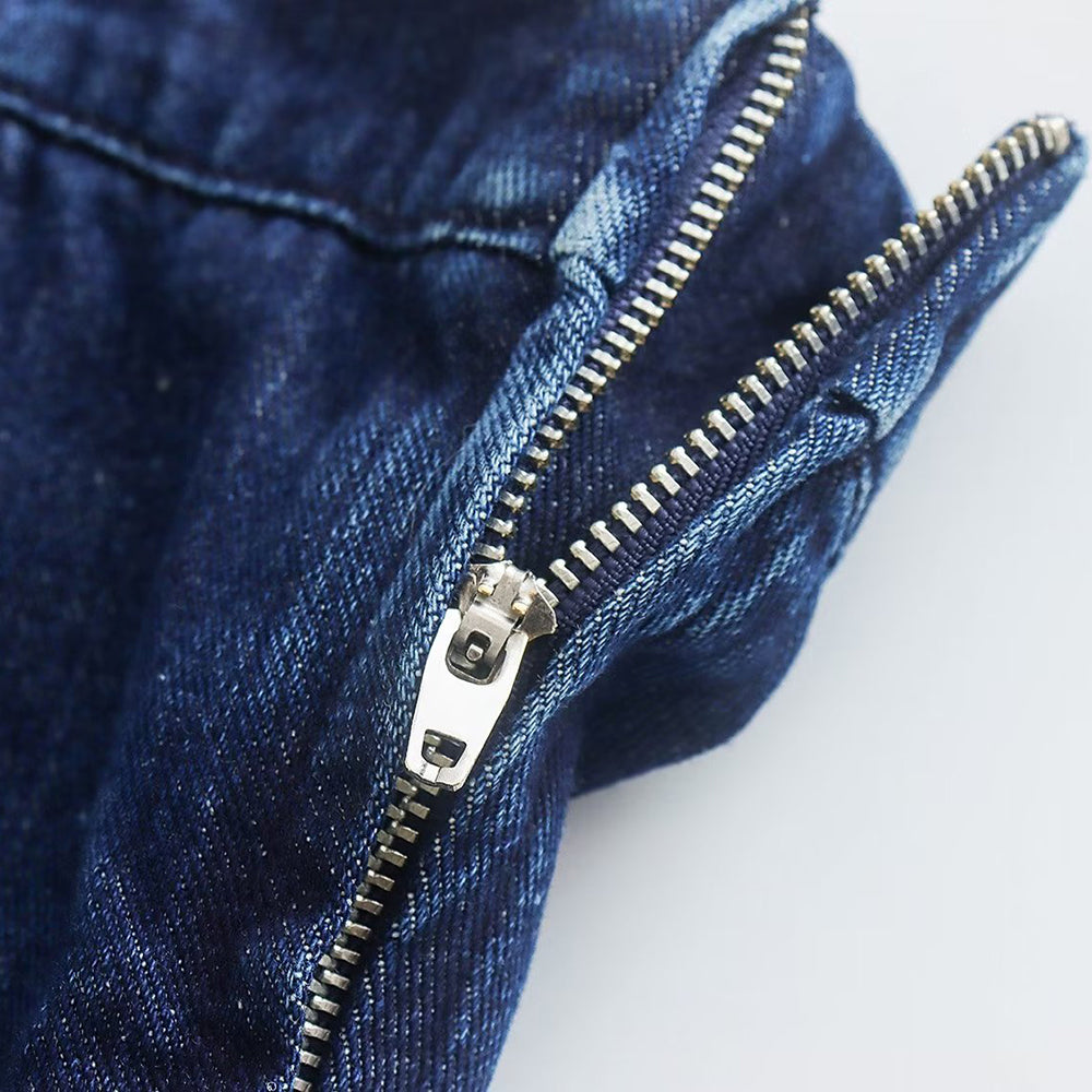 Levoire | Belle Robe En Jean Sans Découpe Et Fermeture Éclair Sur Le Côté