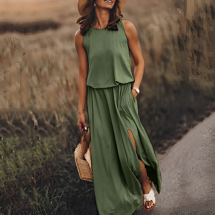 Levoire | Élégance Intemporelle Style Robe D'Été Vert foncé