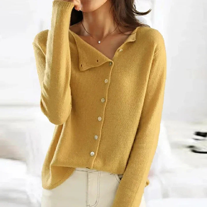 Levoire | Douce Cardigan Avec Fermeture À Boutons Élégante Jaune