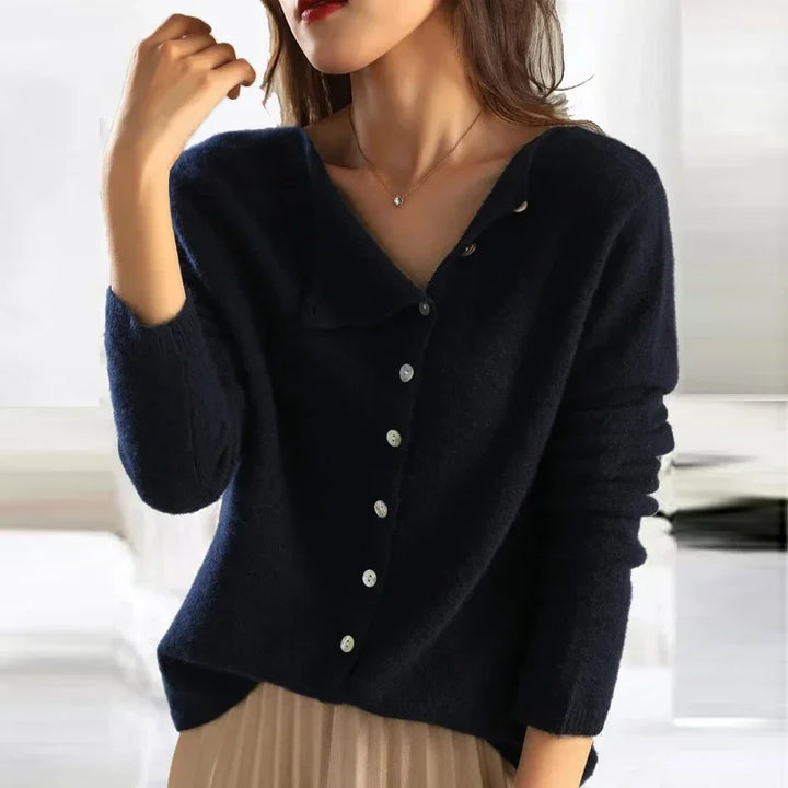 Levoire | Douce Cardigan Avec Fermeture À Boutons Élégante Noir