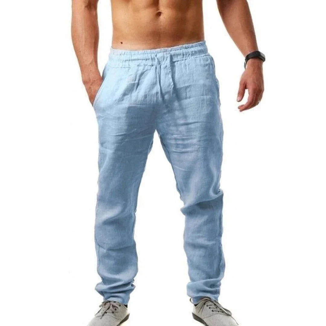 Levoire | Pantalons En Lin Pour Hommes Bleu ciel