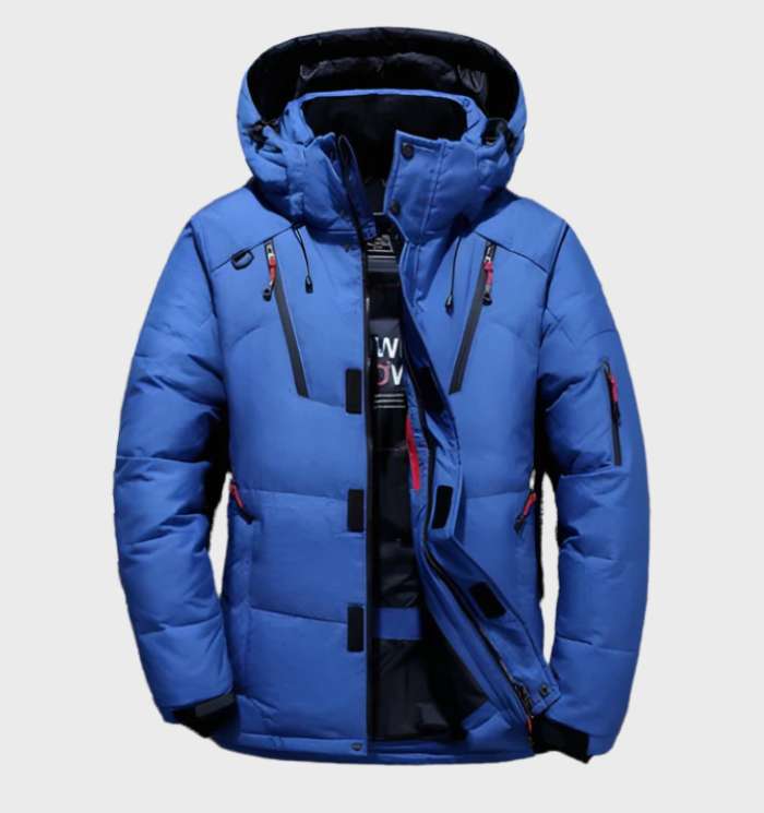 Levoire | Veste En Duvet Imperméable Avec Capuche Bleu