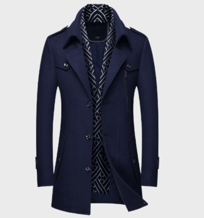 Levoire | Manteau Long Pour Hommes Marine bleu