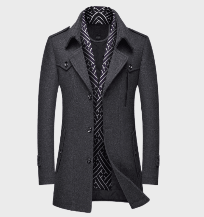 Levoire | Manteau Long Pour Hommes Gris