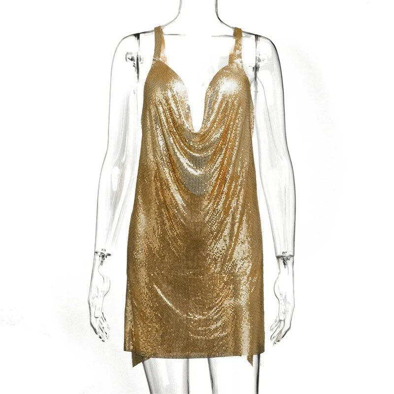 Levoire | Chaîne Métallique Halterneck Mini Robe Sans Métal Gull Une taille