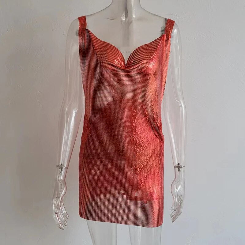 Levoire | Chaîne Métallique Halterneck Mini Robe Sans Métal Rot Une taille