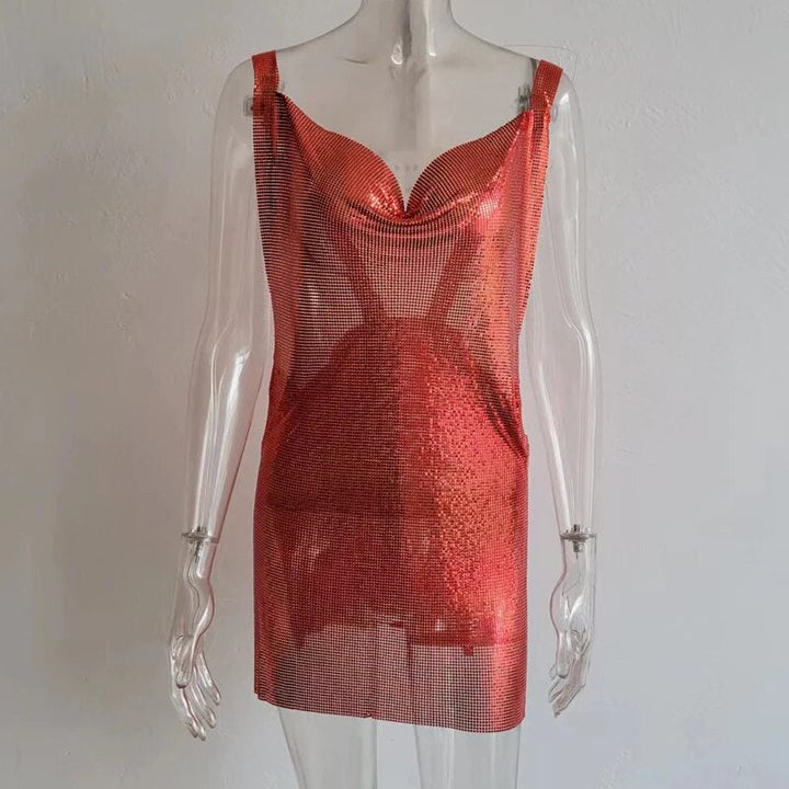 Levoire | Chaîne Métallique Halterneck Mini Robe Sans Métal Rot Une taille