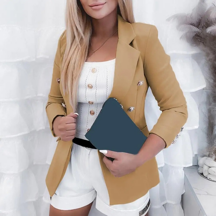 Levoire | Doublé À Carreaux Slim Fit Blazer Blanc Pour Femmes Braun