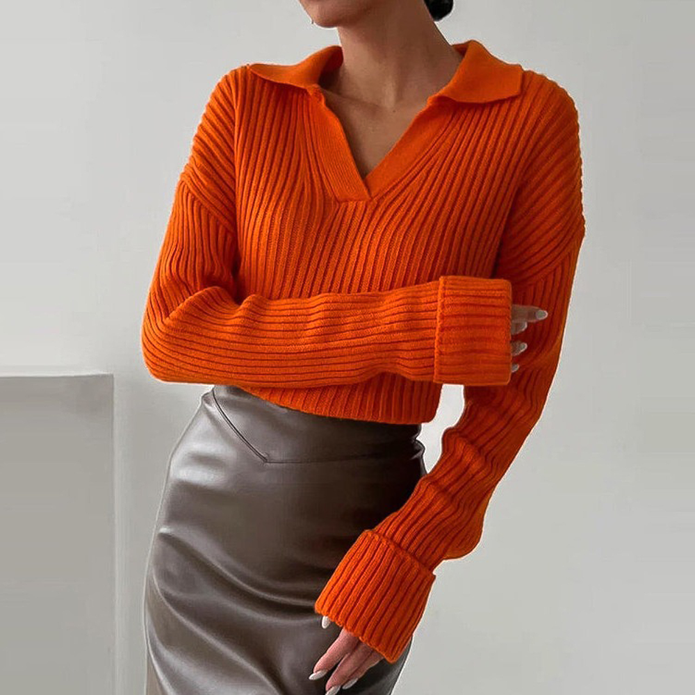 Levoire | PULL ÉLÉGANT COUTURE Caramel Orange