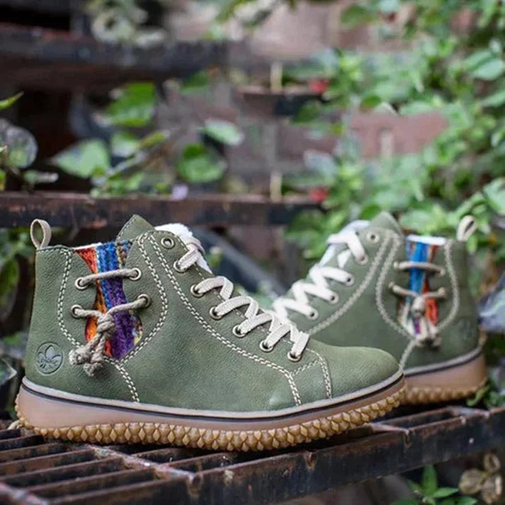 Levoire | Élégantes Chaussures En Cuir Vintage Style Traditionnel Vert