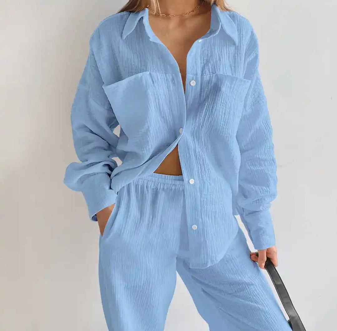 Levoire | Ensemble En Mousseline Bleu