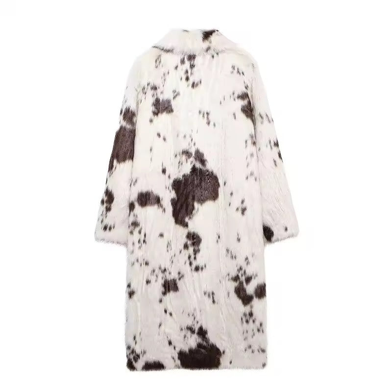 Levoire | Manteau En Fourrure Synthétique Plus Long En Design De Vache