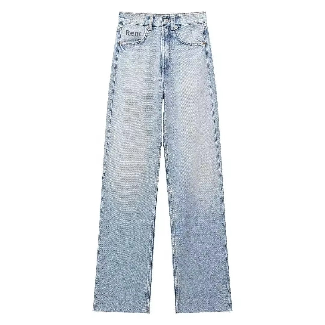 Levoire | Jean Classique Taille Haute Évasée Bleu moyen