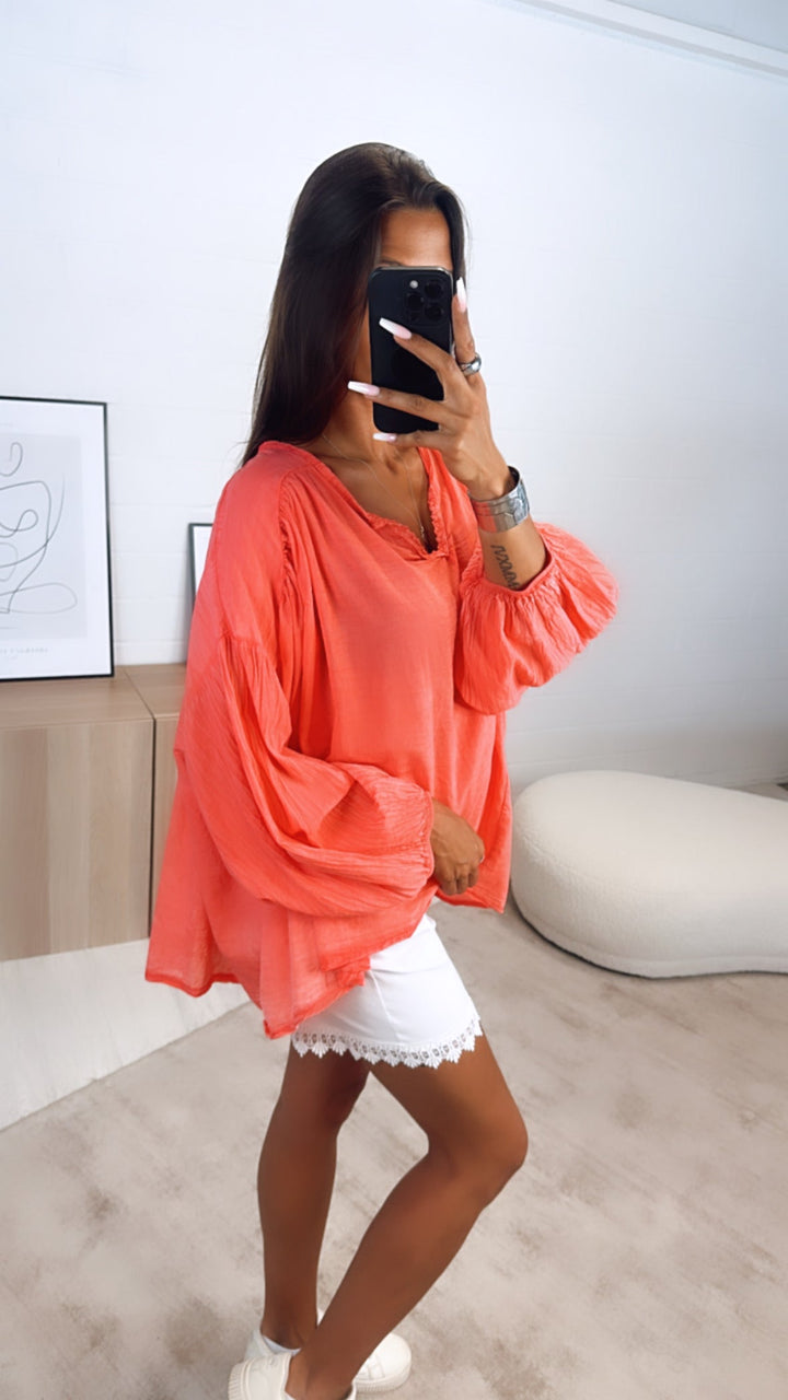 Levoire | Chemise En Corail Amelia En Coton