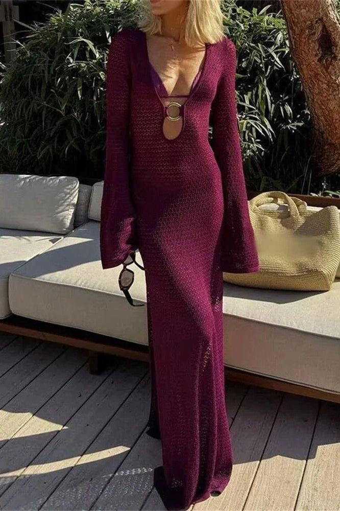 Levoire | Robe Maxi Tricot Avec Détail Découpé