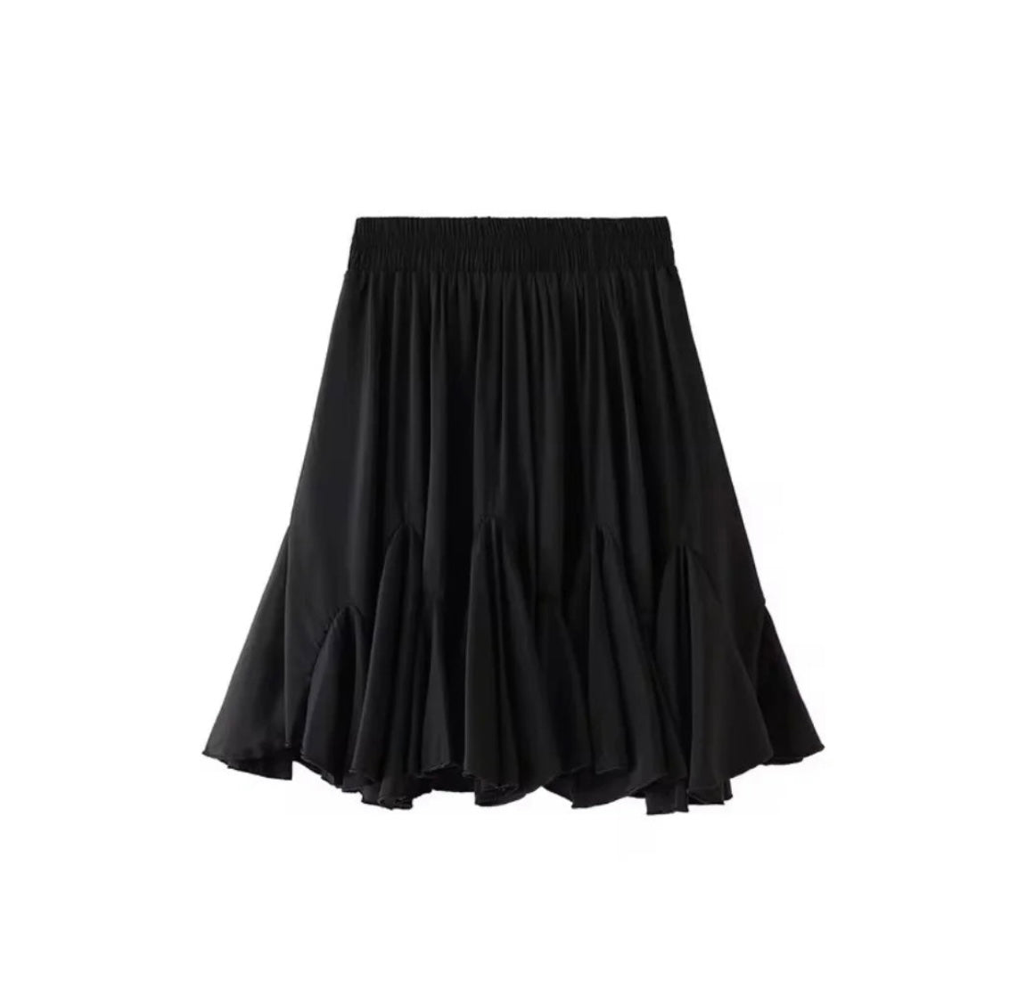 Levoire | Jupe A-Ligne Légère Avec Volant Noir