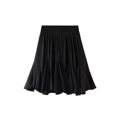 Levoire | Jupe A-Ligne Légère Avec Volant Noir