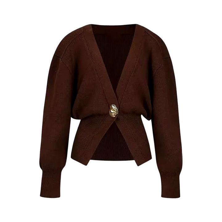 Levoire | Gilet Avec Bouton Doré Braun
