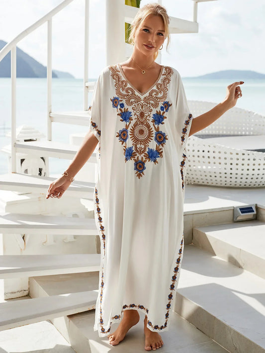 Levoire | Kaftan Léger Robe Blanc Une taille