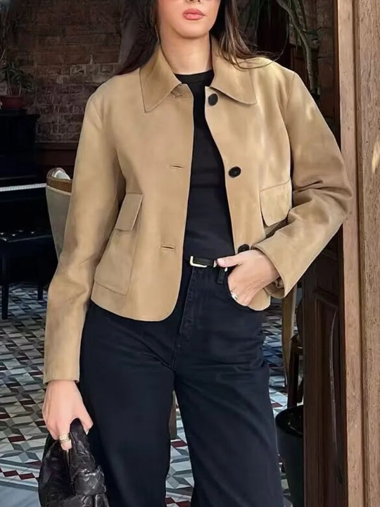 Levoire | Blazer En Imitation Daim Pour Femmes Braun