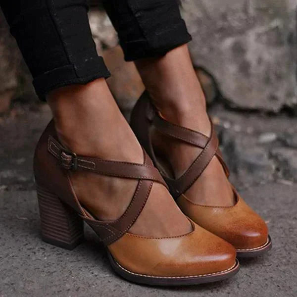 Levoire | Belles Chaussures En Cuir À Talon Braun