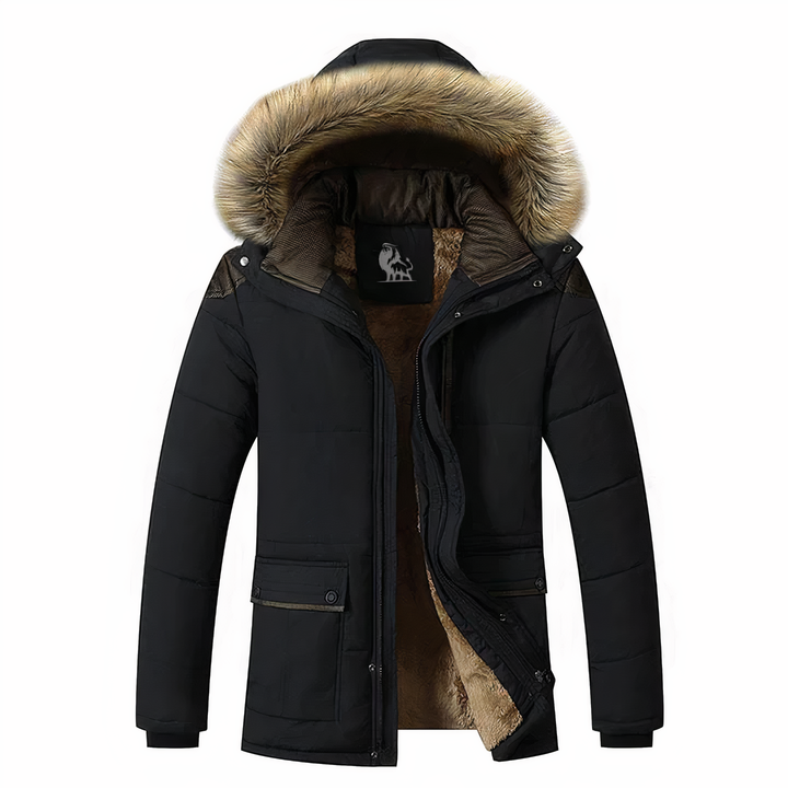Levoire | Parka avec Doublure Douillette et Capuche Amovible pour l'Hiver Noir