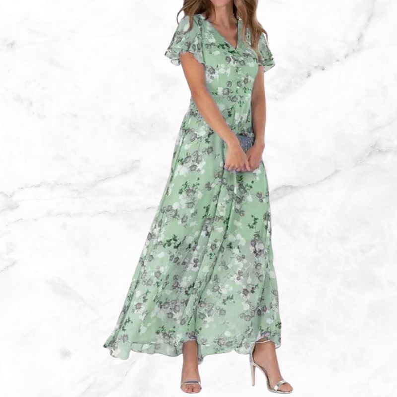 Levoire | Robe À Fleurs De Vin vert