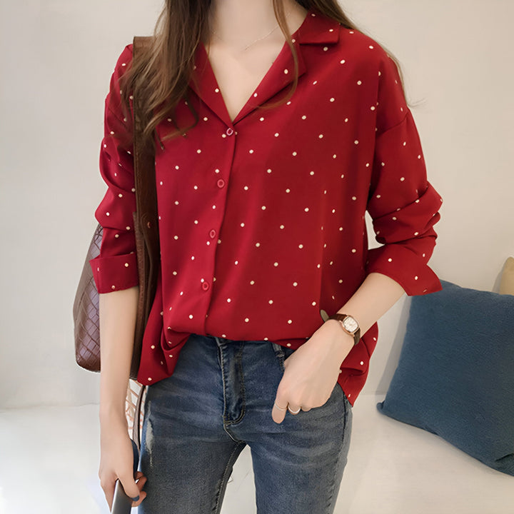 Levoire | Blouse Jouée Avec Pois Rot