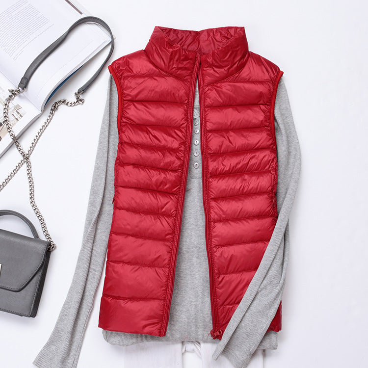 Levoire | Chaud, Léger, Gilet Sans Manches En Duvet Pour Femmes Rouge