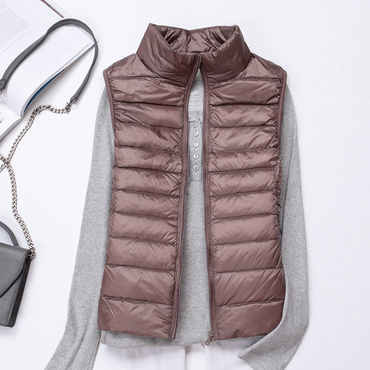Levoire | Chaud, Léger, Gilet Sans Manches En Duvet Pour Femmes Khaki