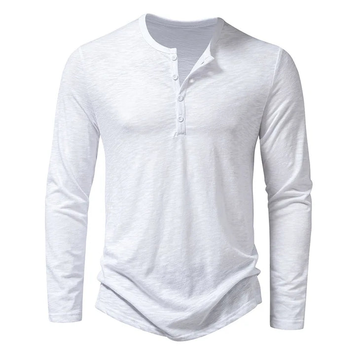 Levoire | T-Shirt Long À Boutons Pour Homme Blanc