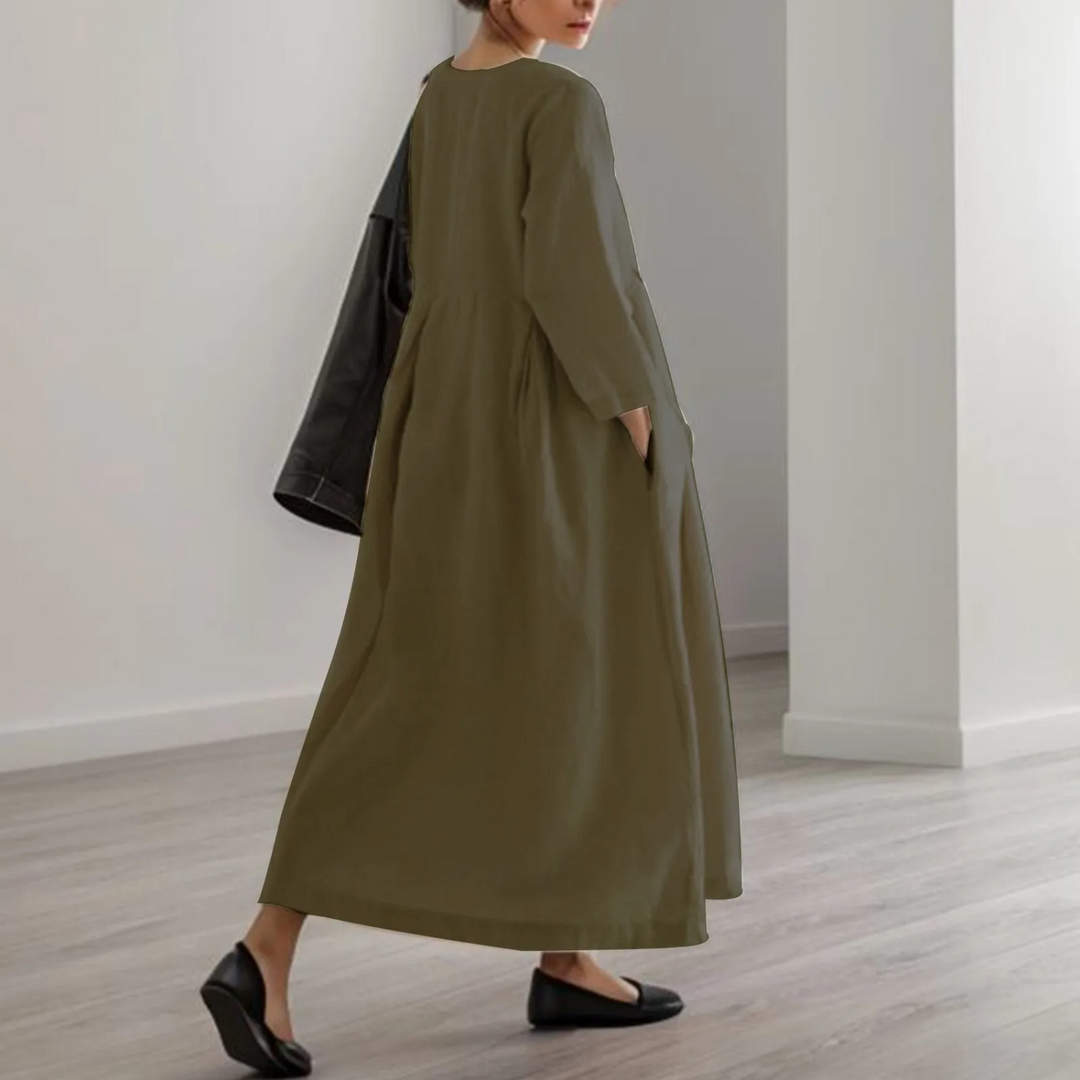 Levoire | Robe En Lin Simple Avec Encolure Ronde