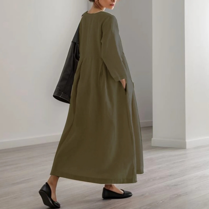 Levoire | Robe En Lin Simple Avec Encolure Ronde
