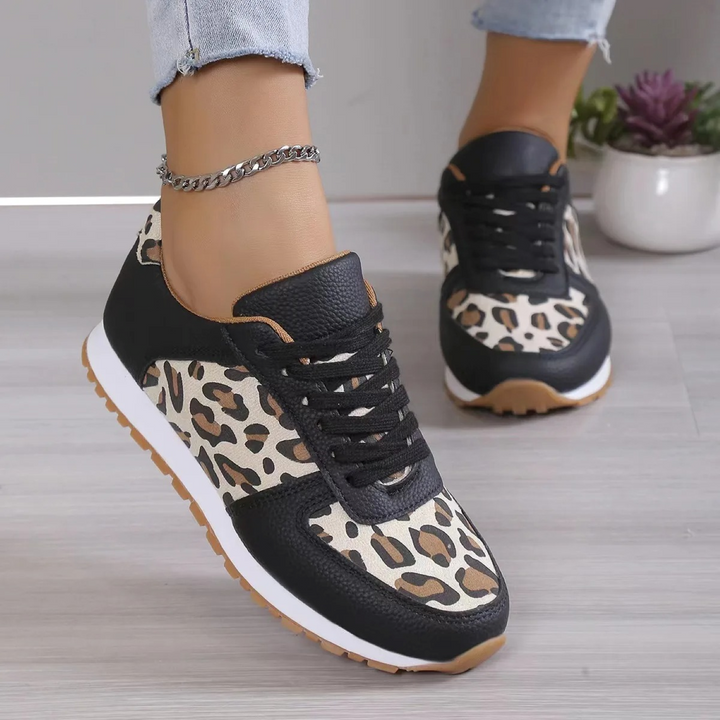 Levoire | Chaussures Plates Simples Pour Femmes Avec Motif Léopard Noir