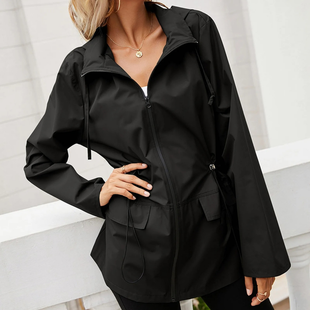 Levoire | Veste D'Été Longue En Polaire Simple, Slim Et Confortable Noir