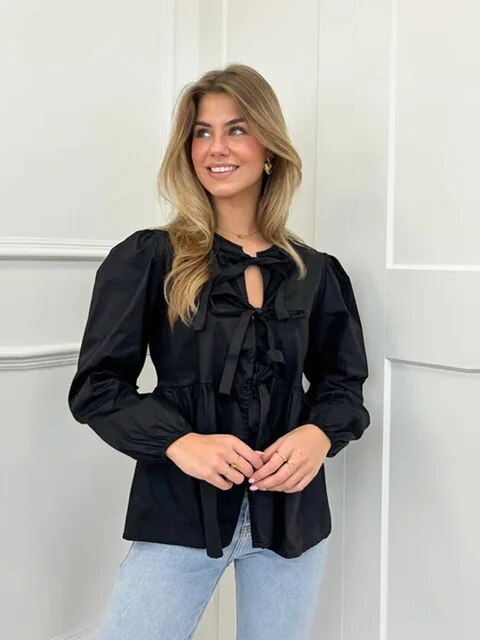 Levoire | Chemise Détail Nœud Noir