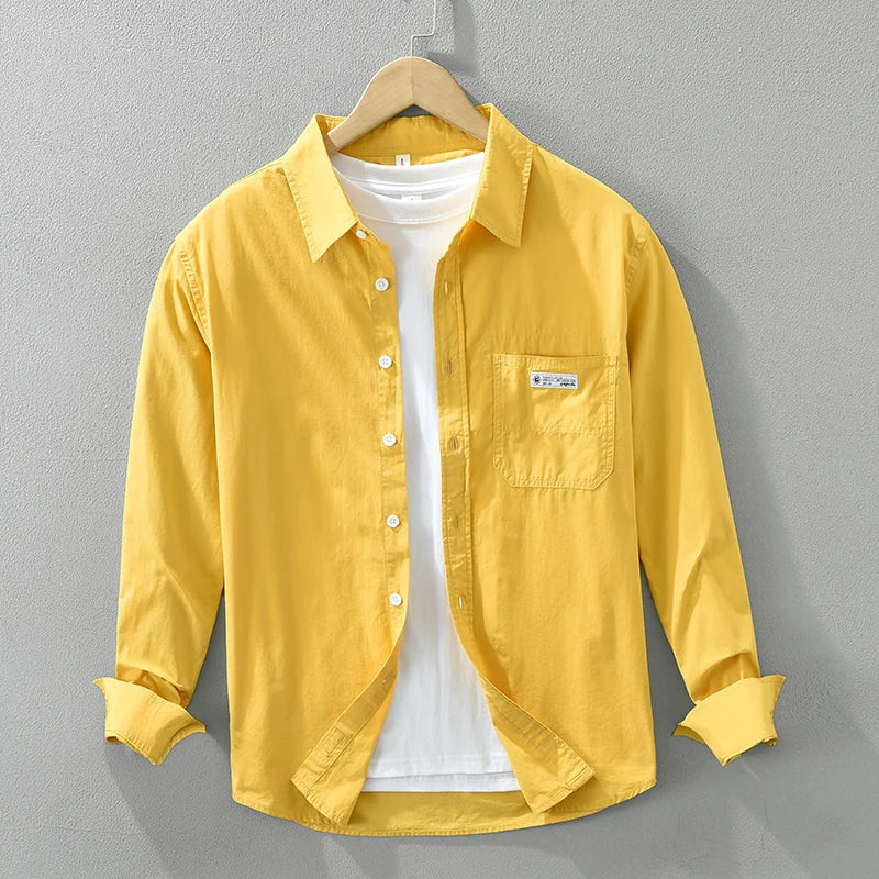 Levoire | Chemise En Coton Intemporelle Homme Jaune
