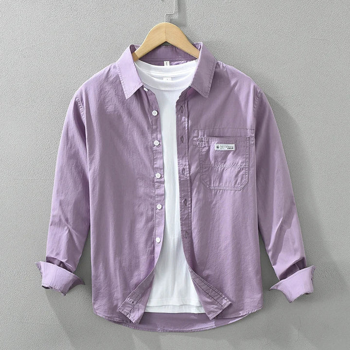 Levoire | Chemise En Coton Intemporelle Homme Violet
