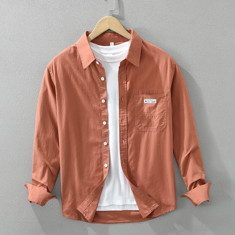 Levoire | Chemise En Coton Intemporelle Homme Orange