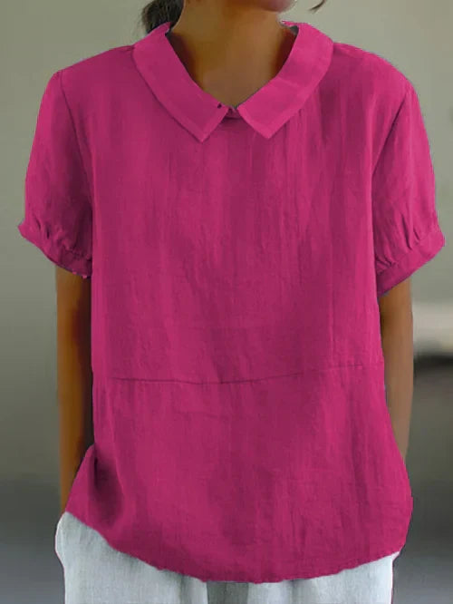 Levoire | Haut En Coton Et Lin Rose foncé