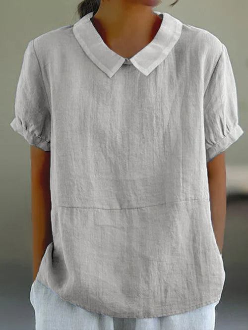 Levoire | Haut En Coton Et Lin Gris Clair