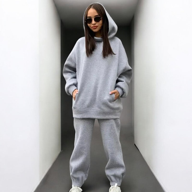 Levoire | Pull À Capuche Grande Taille Confortable Satz Gris clair