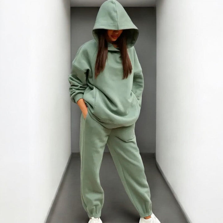Levoire | Pull À Capuche Grande Taille Confortable Satz Vert