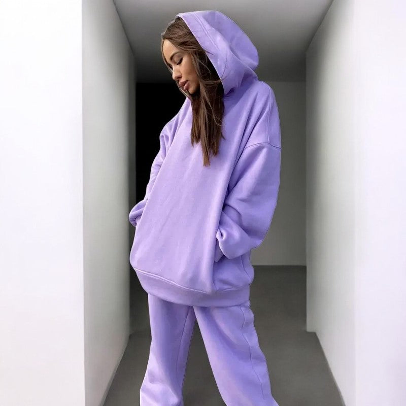 Levoire | Pull À Capuche Grande Taille Confortable Satz Lilas