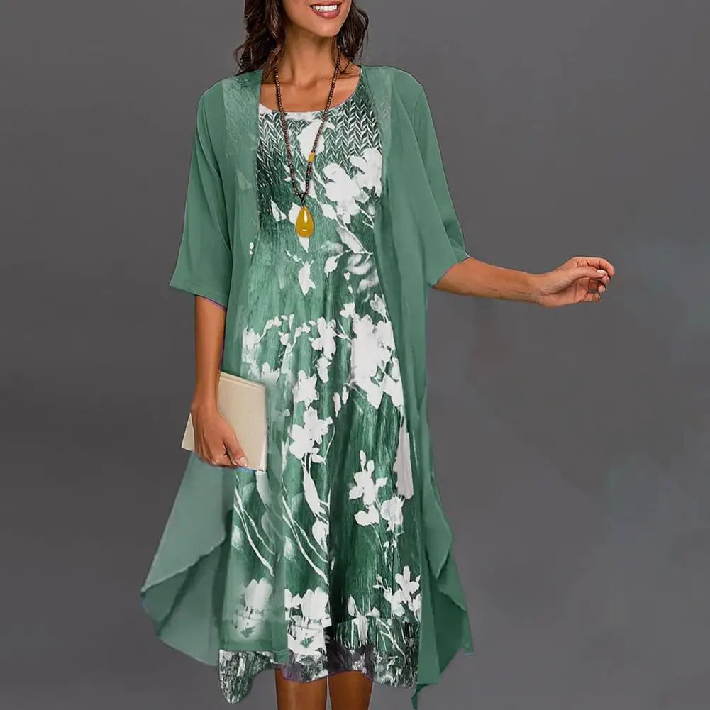 Levoire | Robe Cardigan De Soirée Pour Femmes - Midi Vert