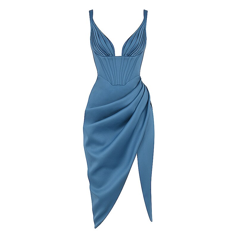 Levoire | Soutien-Gorge Satin Halter Ceinture Froncée Midi