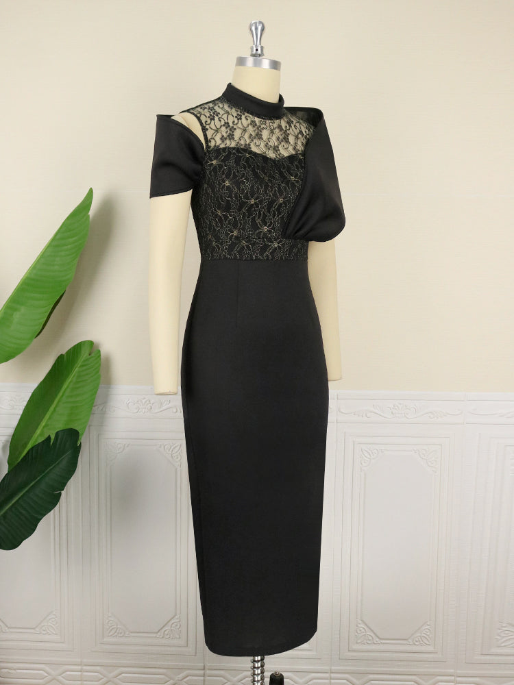Levoire | Off-Shoulder Épaules-Lace Resirkulert Midi Robes